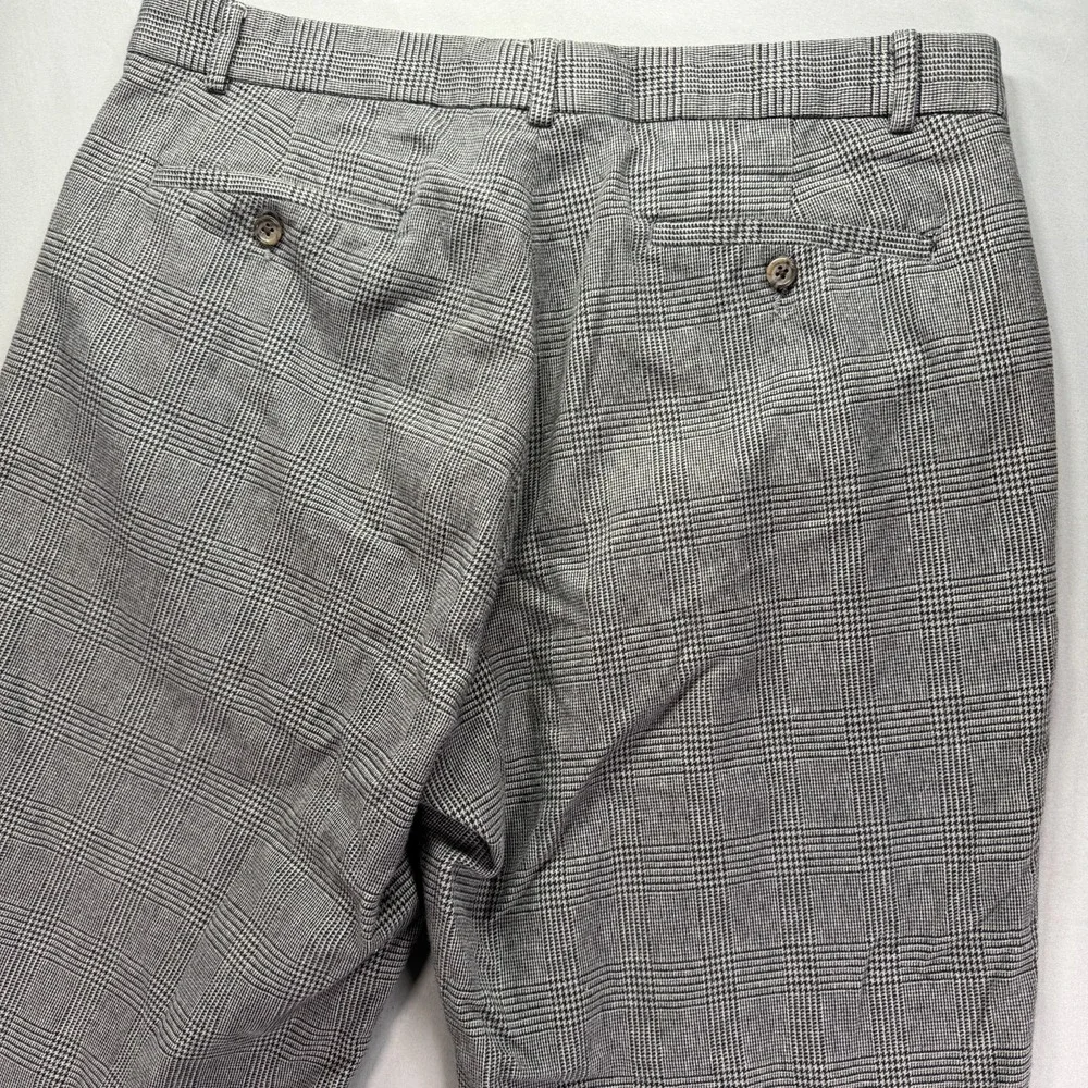 Vintage Polo Ralph Lauren Pants Mens 34x32 Gray Glen Check Cotton Wool Blend 90s